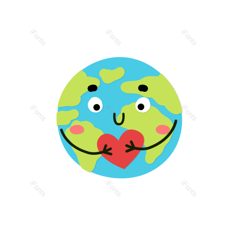 保护图片,保护地球元素,地球PNG,卡通地球免抠素材